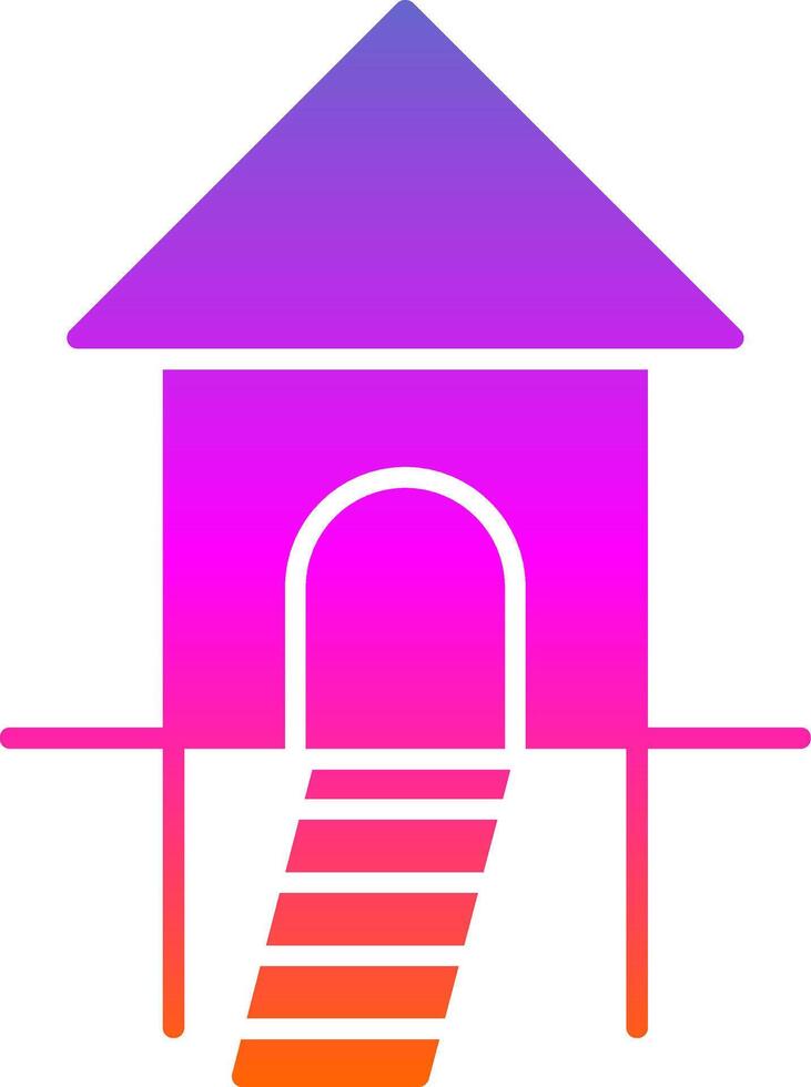 Hut Glyph Gradient Icon vector