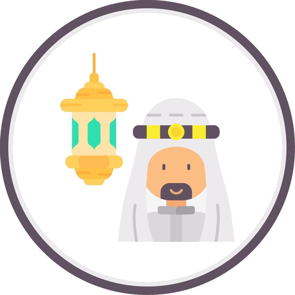 Arabic Flat Circle Uni Icon vector