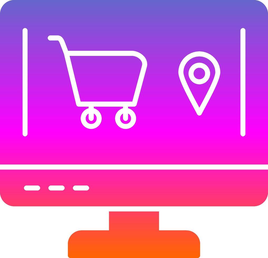 Online Order Glyph Gradient Icon vector