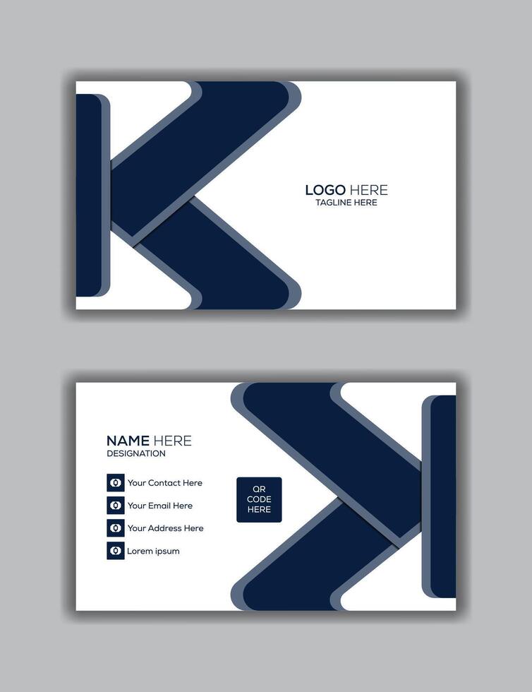 Double-Sided Creative Business Card template- Horizontal Layout, Professional and stylish vector