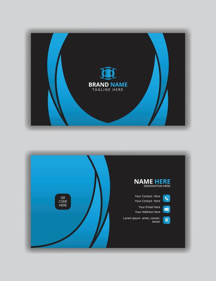 Double-sided creative business card template. Horizontal layout. business card vector