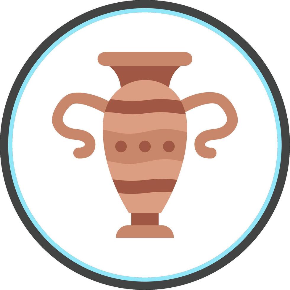 Vase Flat Circle Uni Icon vector