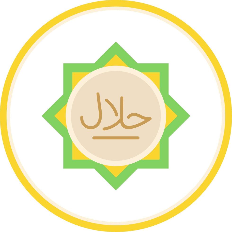 Halal Flat Circle Uni Icon vector