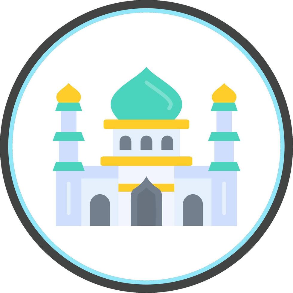 Mosque Flat Circle Uni Icon vector