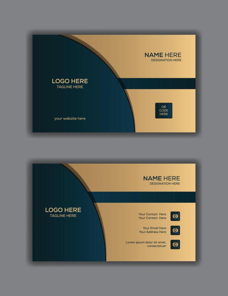 business card design. double sided business card template modern and clean style vector