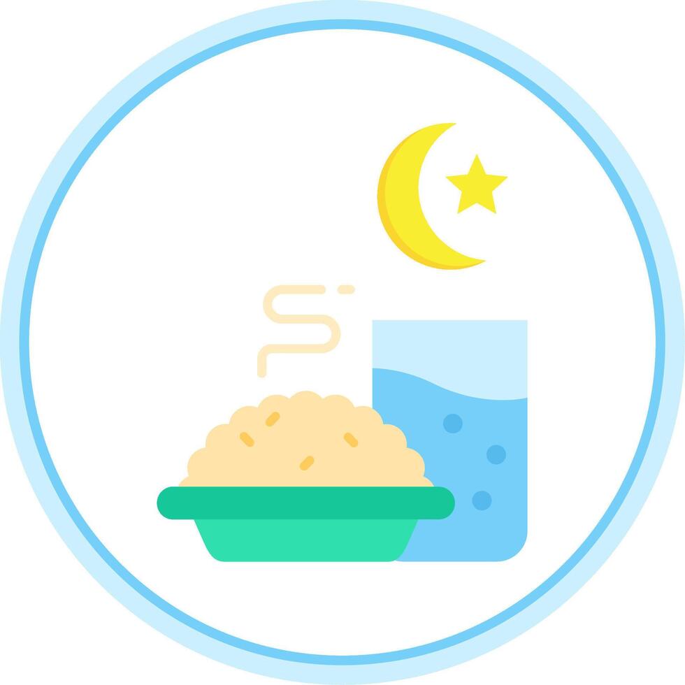 Iftar Flat Circle Uni Icon vector