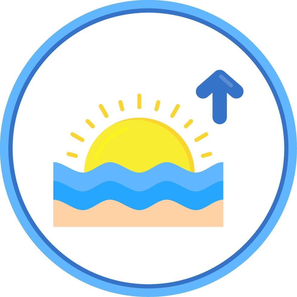 Sunrise Flat Circle Uni Icon vector