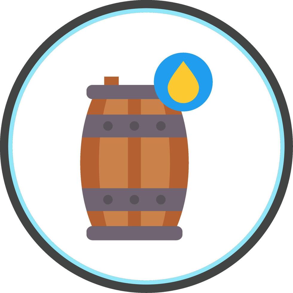 Oil barrel Flat Circle Uni Icon vector