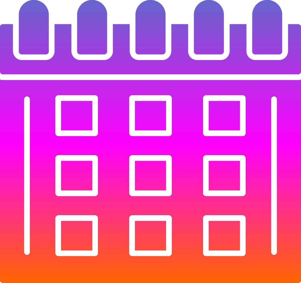 Calendar Glyph Gradient Icon vector