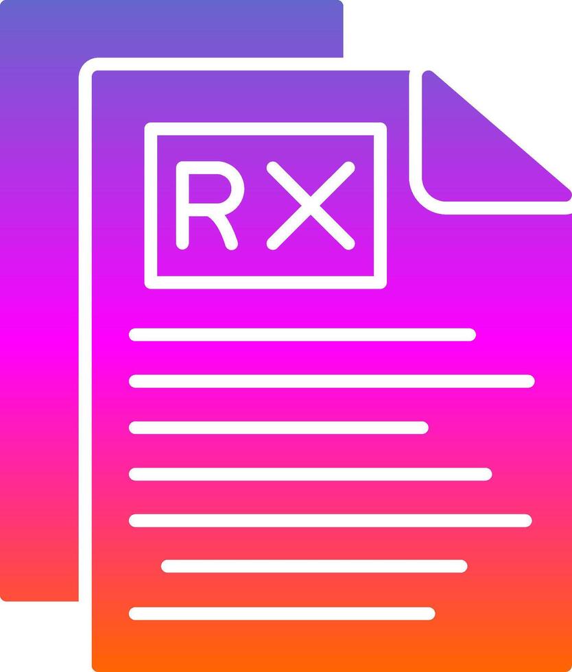 rx glifo degradado icono vector