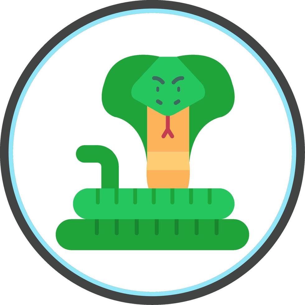 Cobra Flat Circle Uni Icon vector