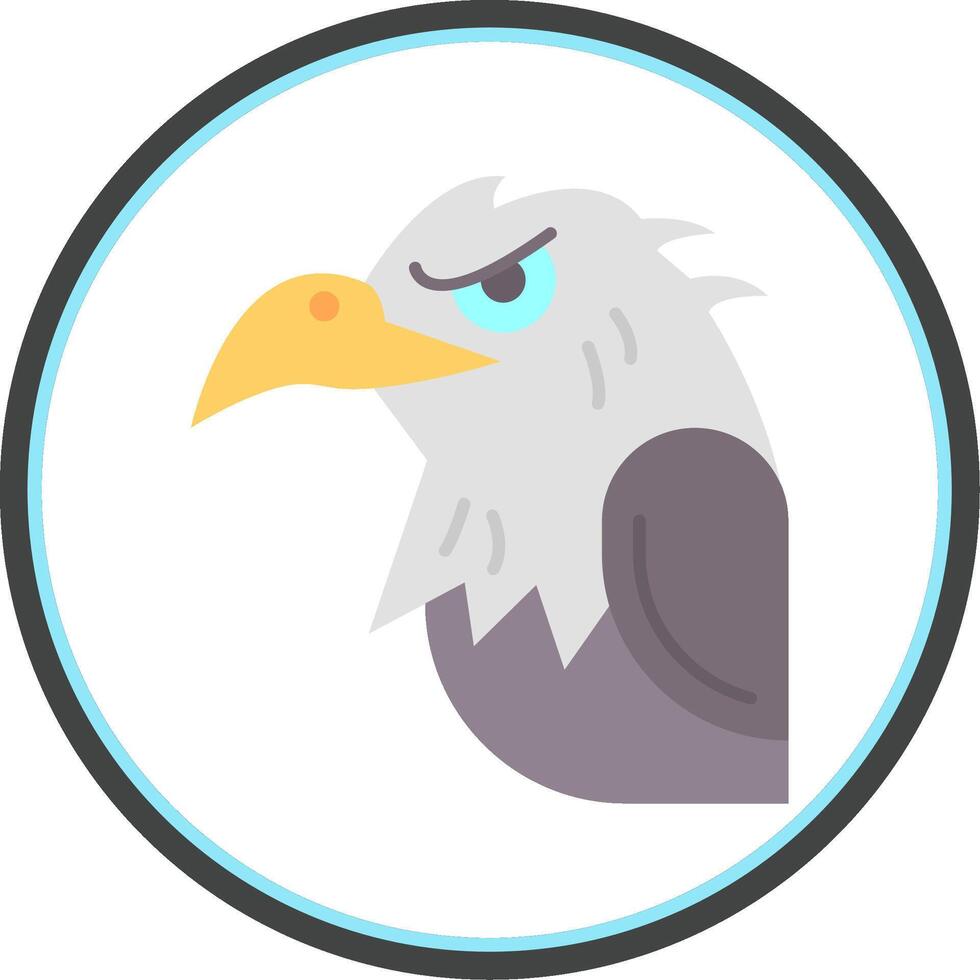 Eagle Flat Circle Uni Icon vector