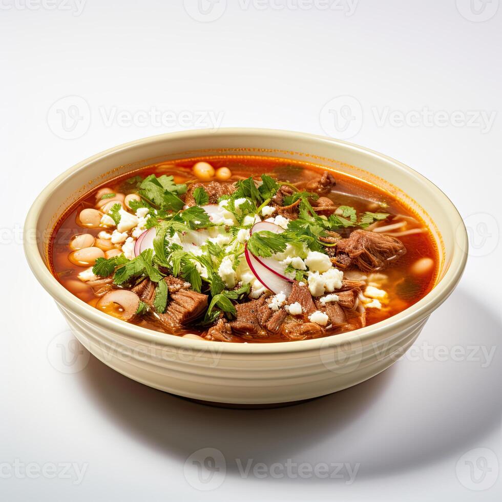 AI generated Posole soup closeup photo