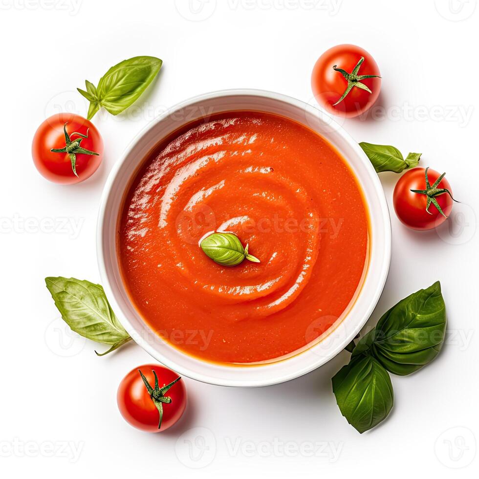 AI generated tomato soup closeup photo