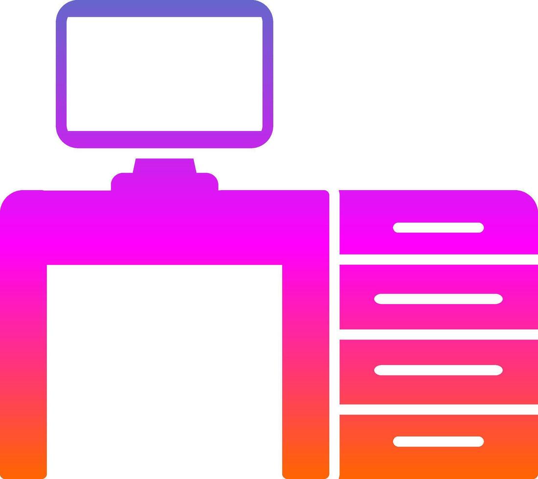 Desktop Glyph Gradient Icon vector