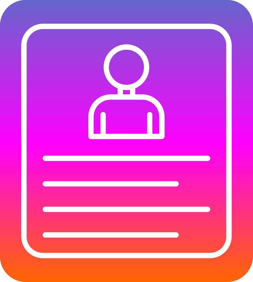 Curriculum Vitae Glyph Gradient Icon vector
