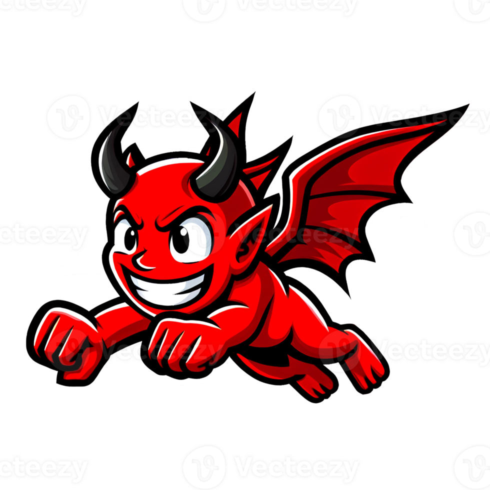AI generated red devil cartoon character png