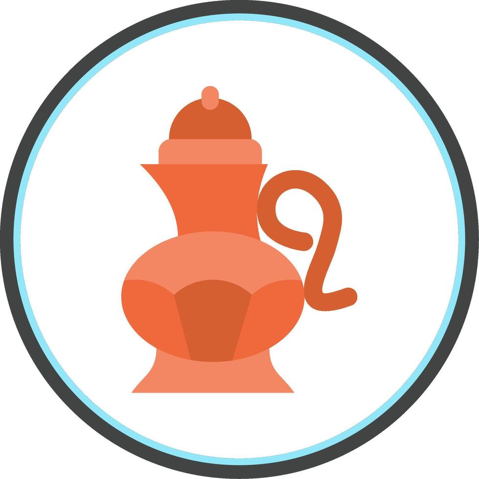 té maceta plano circulo uni icono vector