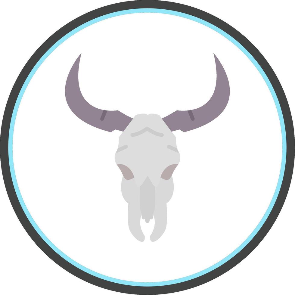 toro cráneo plano circulo uni icono vector