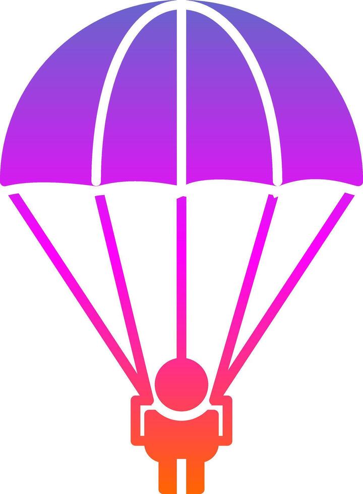 Parachuting Glyph Gradient Icon vector