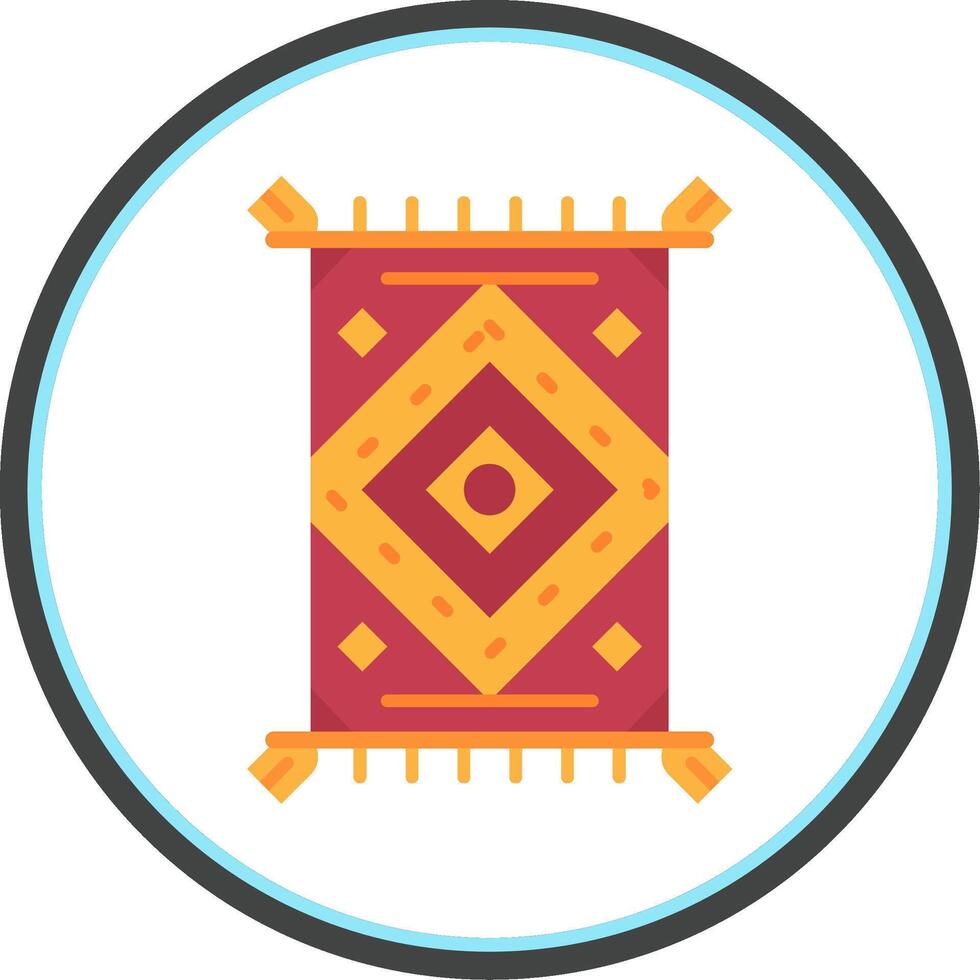Rug Flat Circle Uni Icon vector