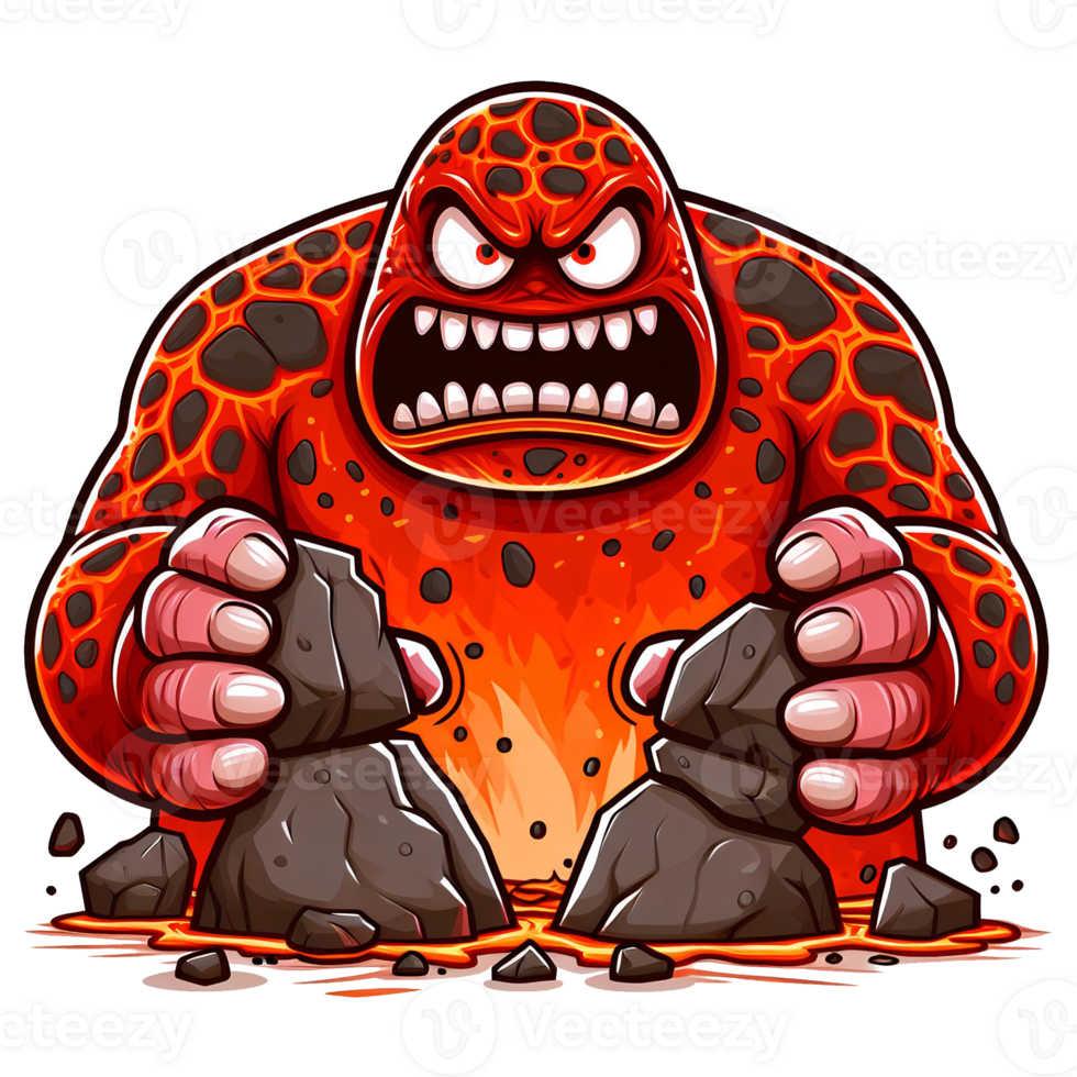 AI generated coal monster cartoon illustration png