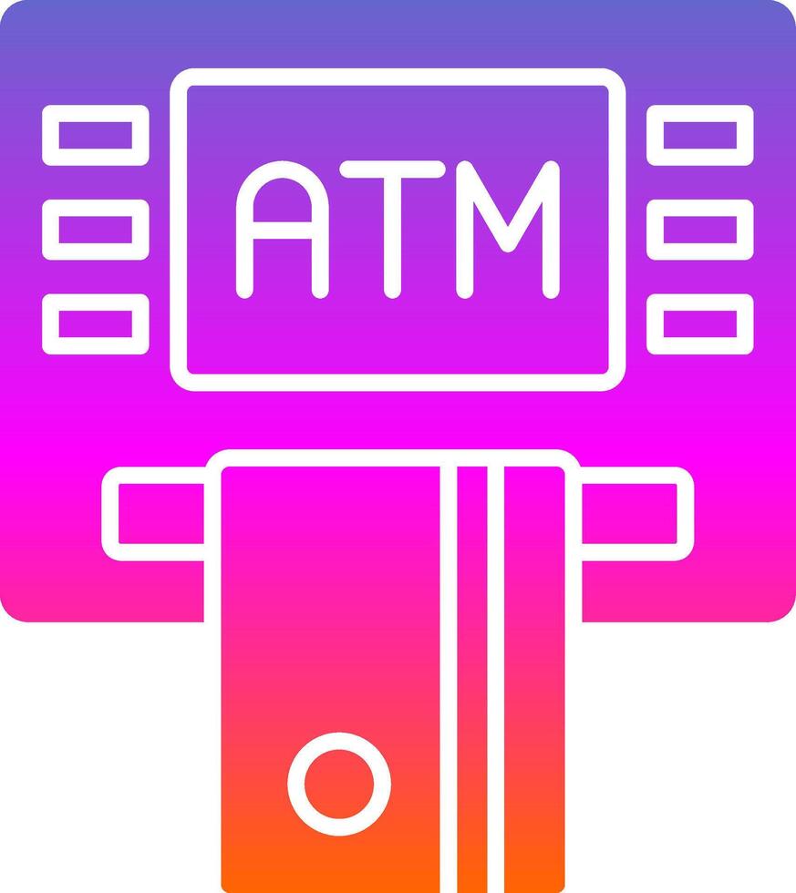 Atm Machine Glyph Gradient Icon vector