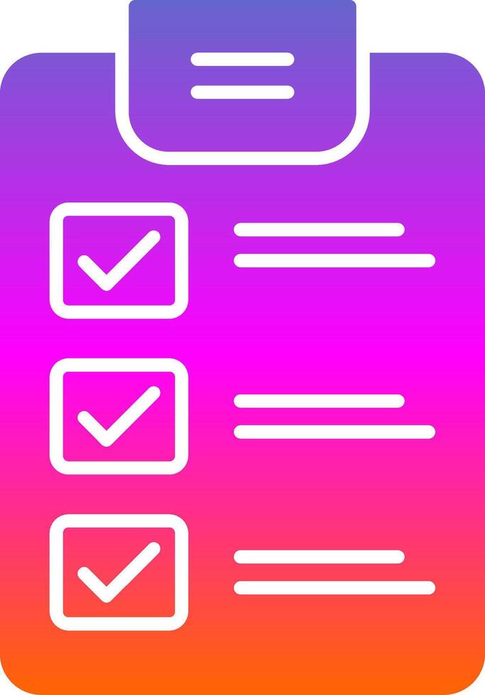 Checklist Glyph Gradient Icon vector