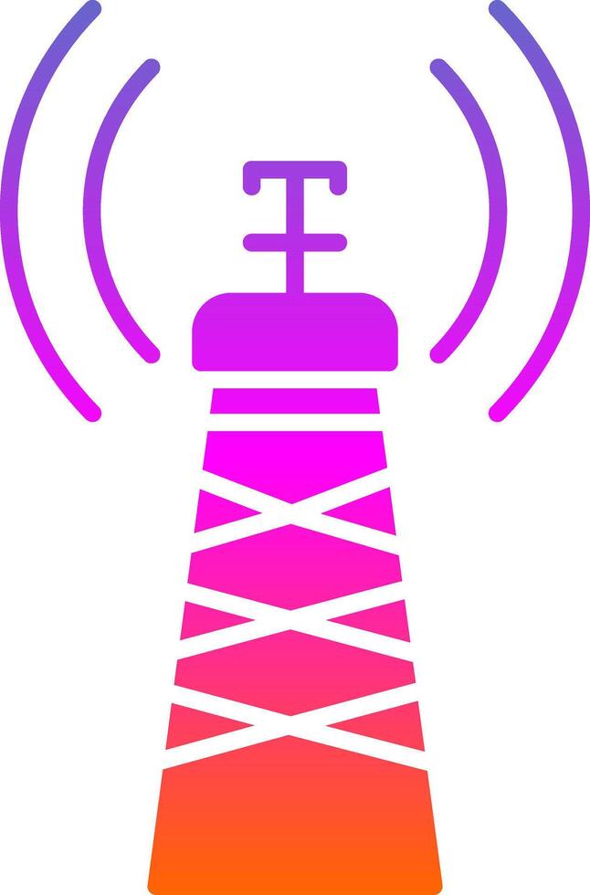 Signal Tower Glyph Gradient Icon vector