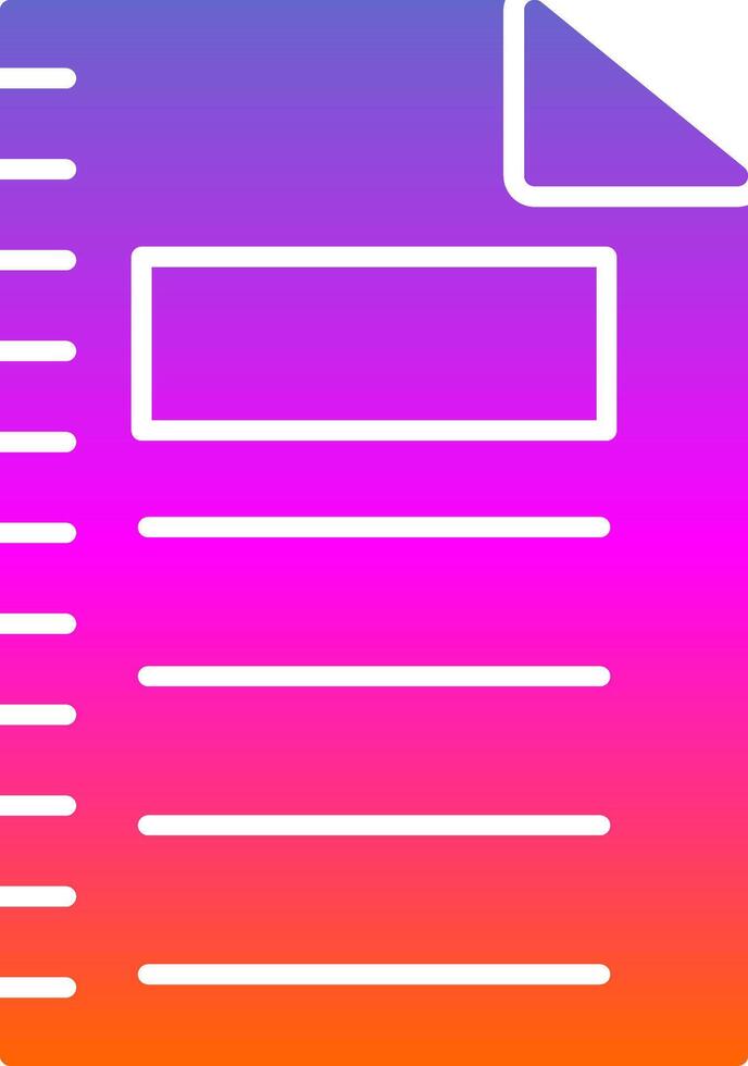 Notebook Glyph Gradient Icon vector