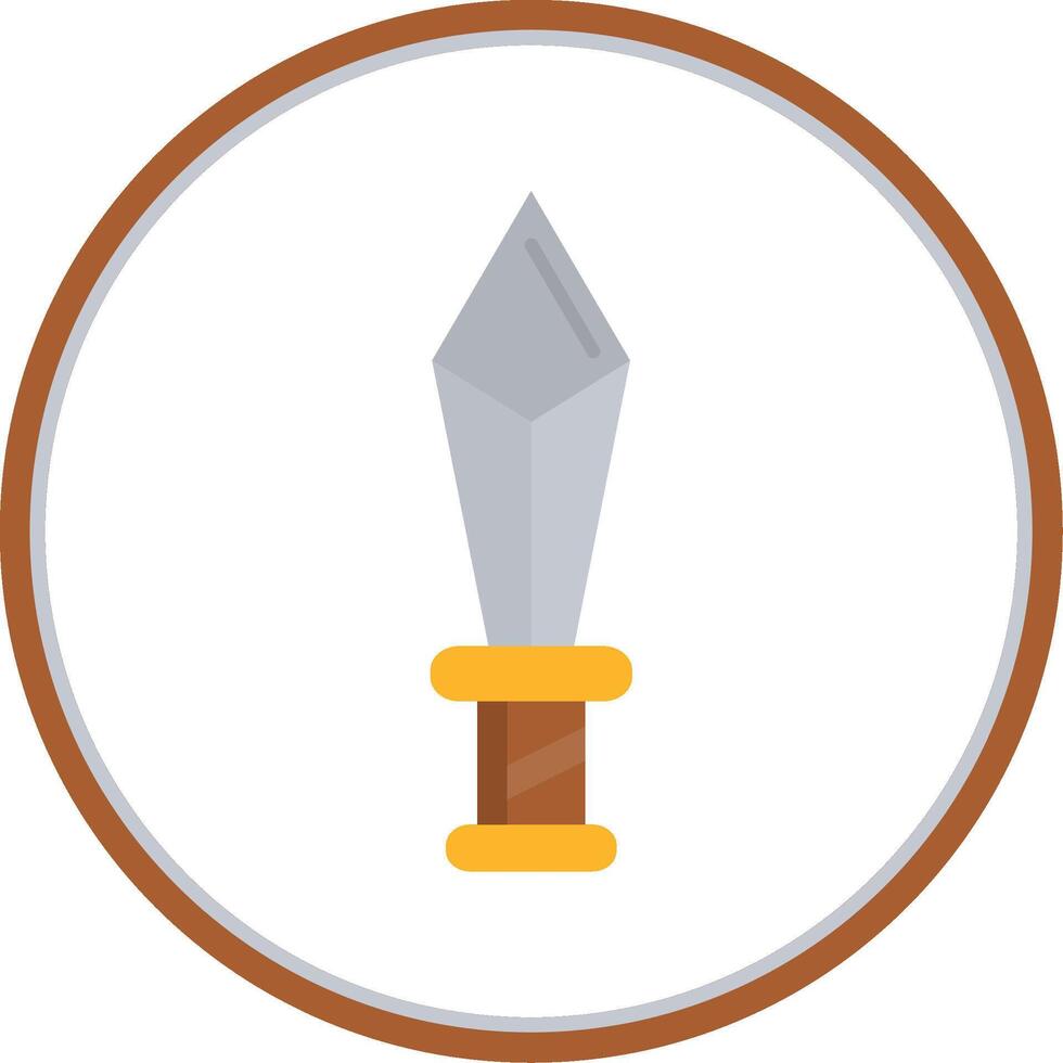 Dagger Flat Circle Uni Icon vector