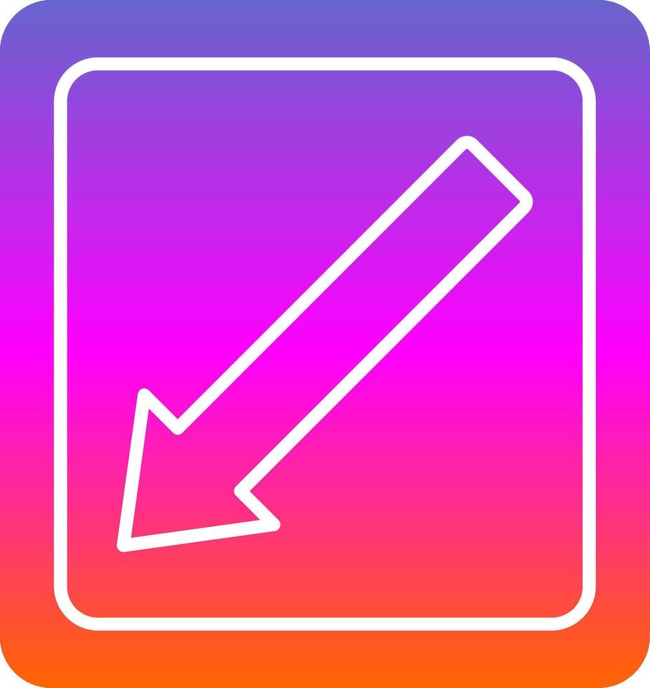 Diagonal Arrow Glyph Gradient Icon vector