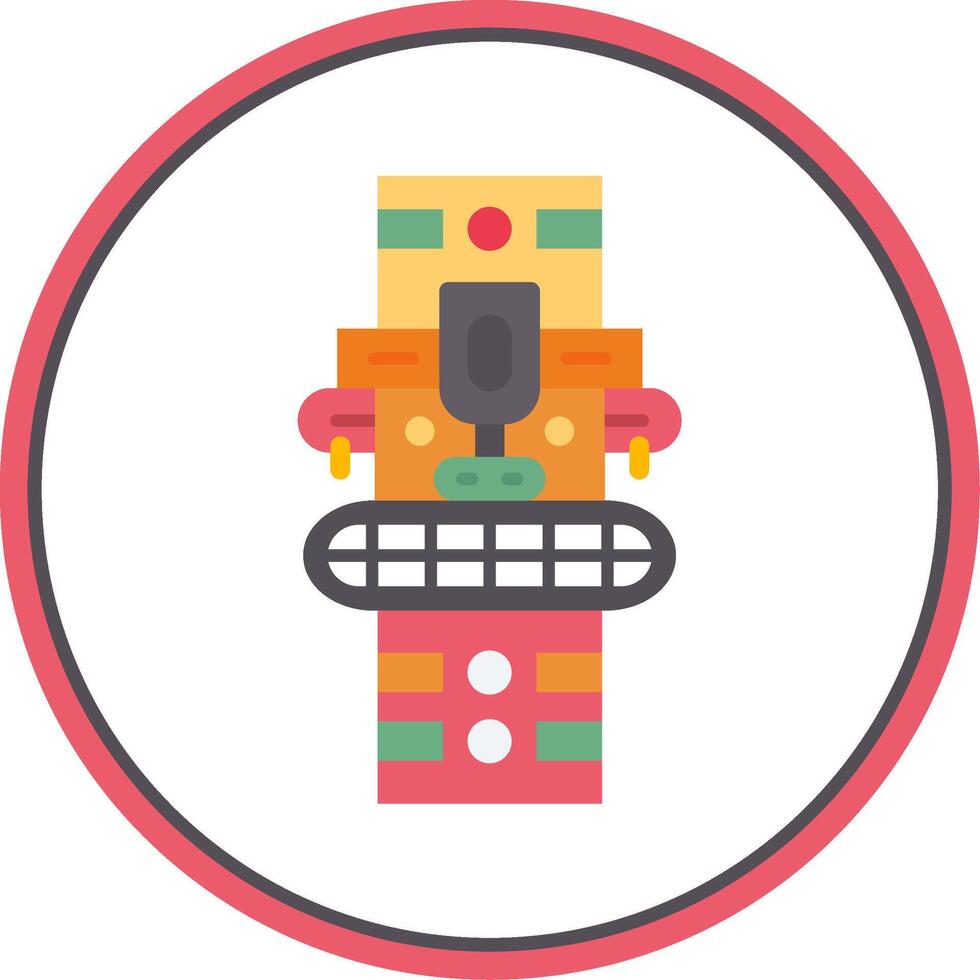 Totem Flat Circle Uni Icon vector