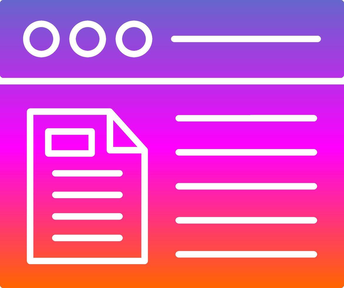 File Glyph Gradient Icon vector