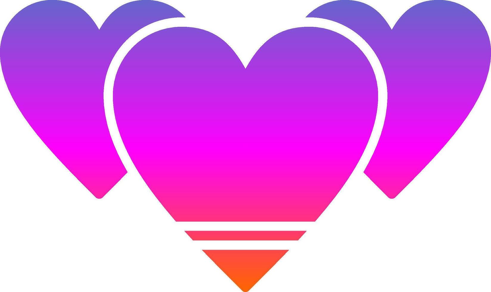 icono de gradiente de glifo de corazón vector