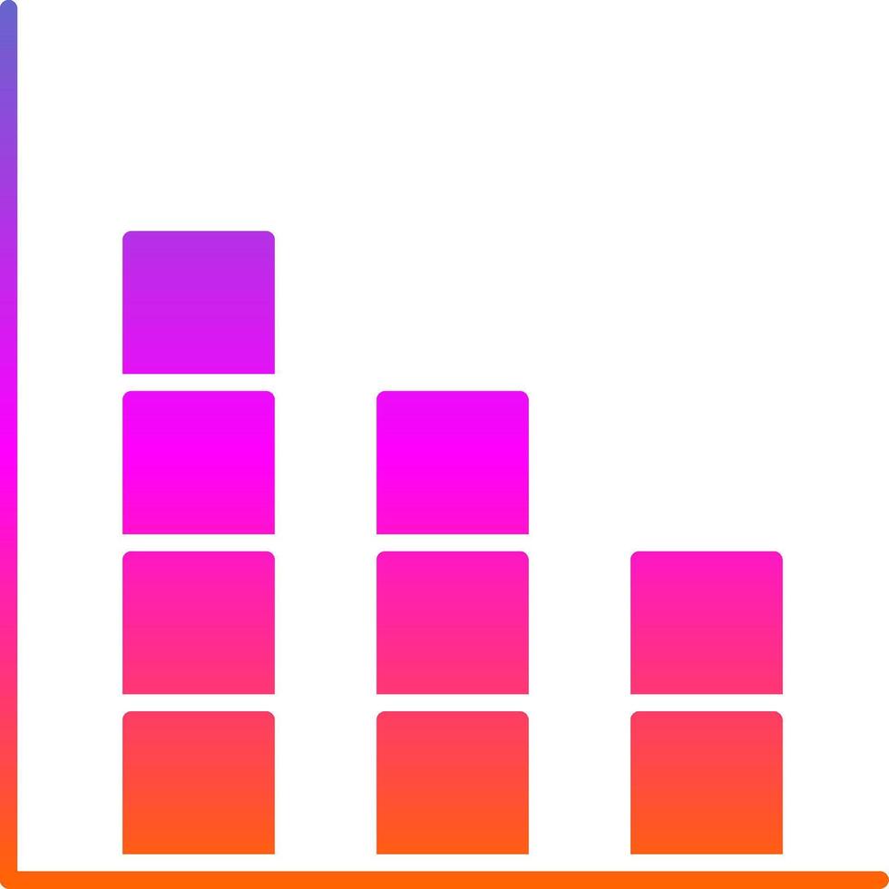 Bar Graph Glyph Gradient Icon vector