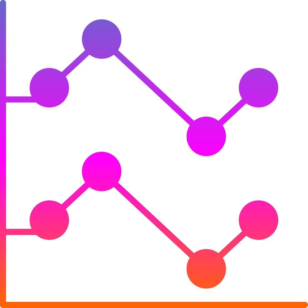 Line Chart Glyph Gradient Icon vector