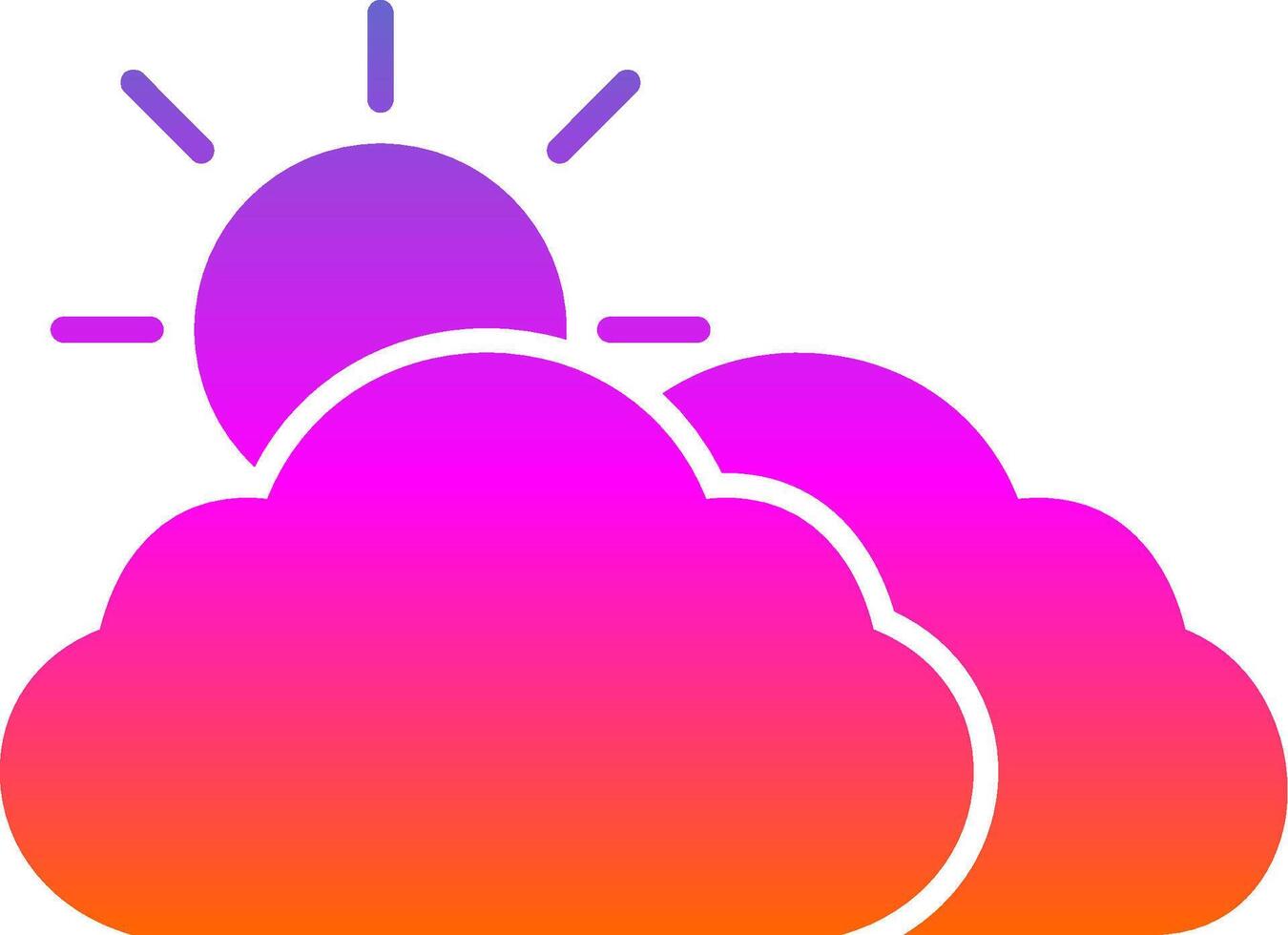 Cloudy Glyph Gradient Icon vector