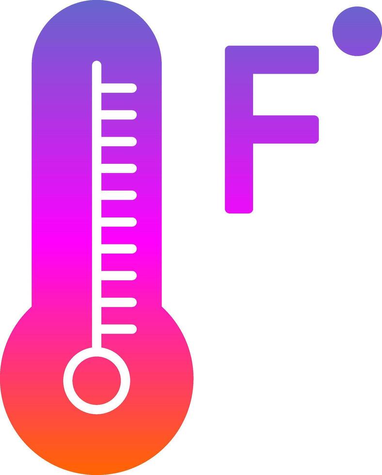 Fahrenheit Degrees Glyph Gradient Icon vector