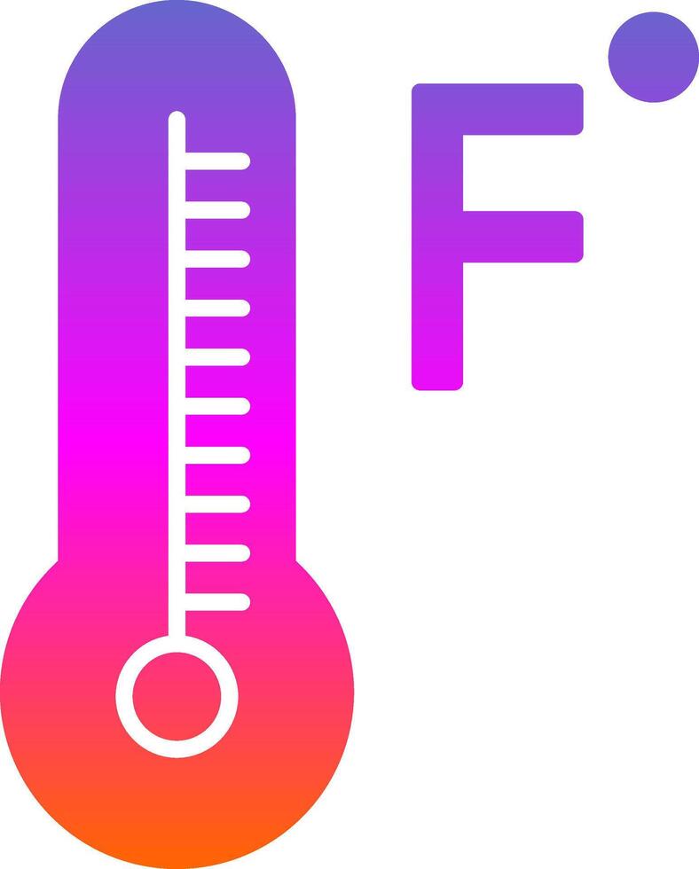 Fahrenheit grados glifo degradado icono vector