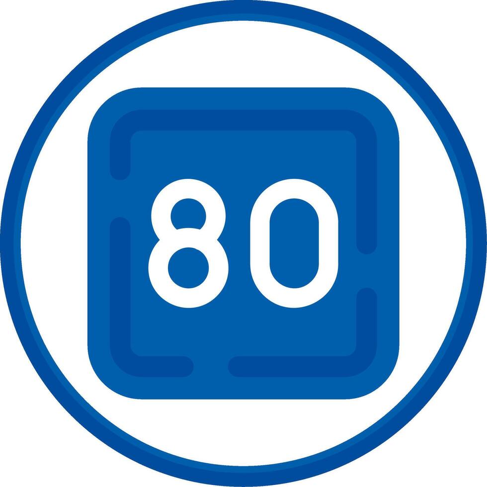 Eighty Flat Circle Uni Icon vector