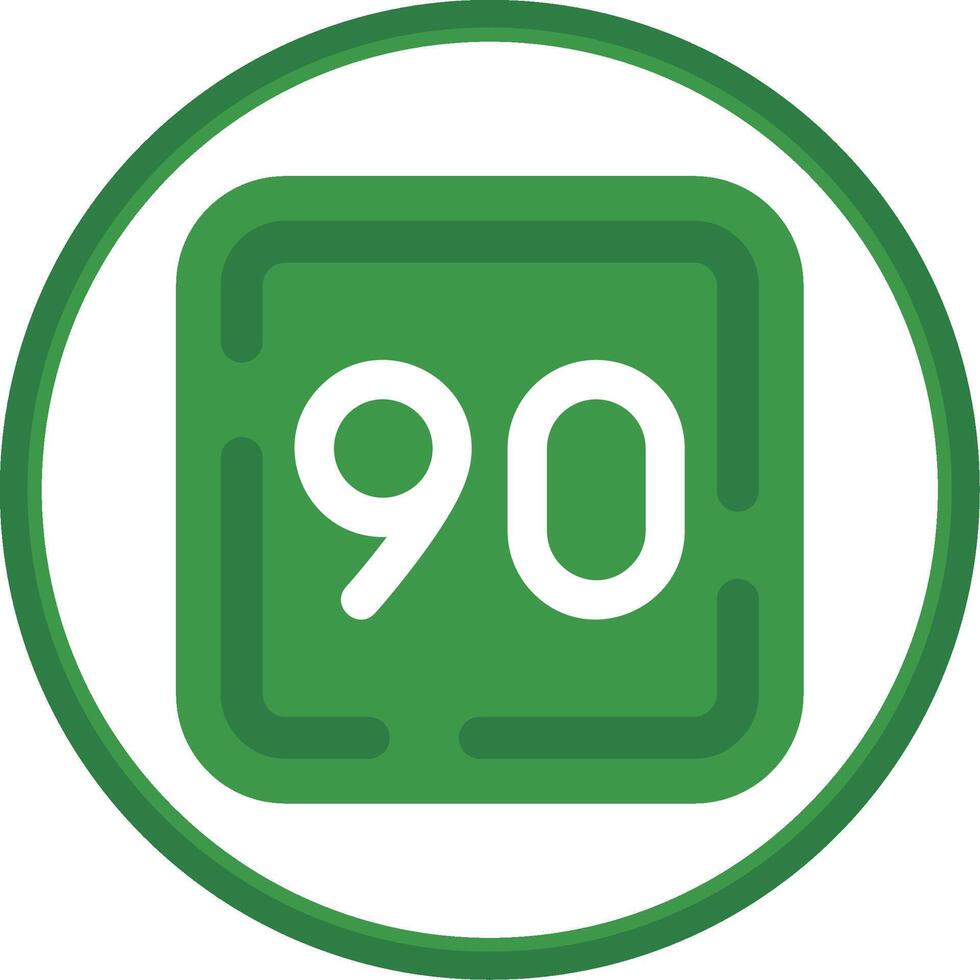 Ninety Flat Circle Uni Icon vector