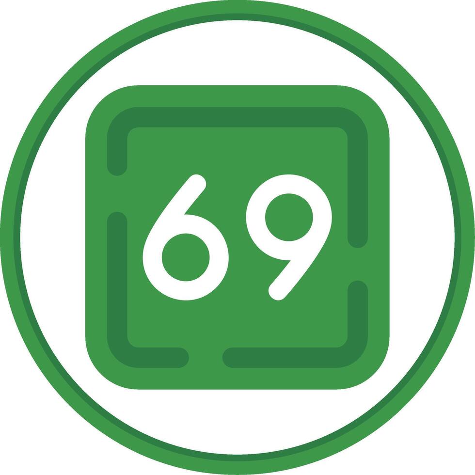 Sixty Nine Flat Circle Uni Icon vector