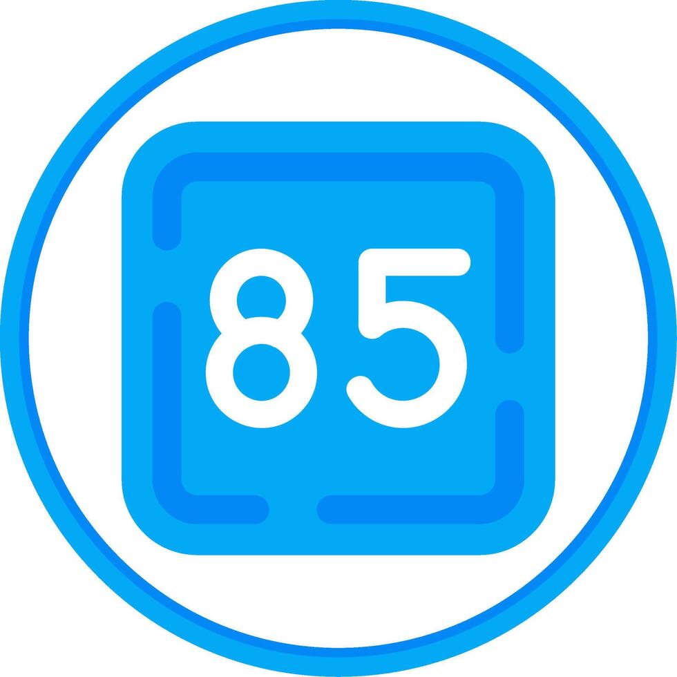 Eighty Five Flat Circle Uni Icon vector