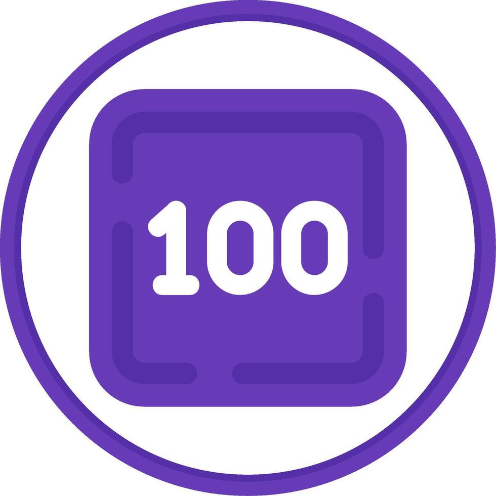 One Hundred Flat Circle Uni Icon vector