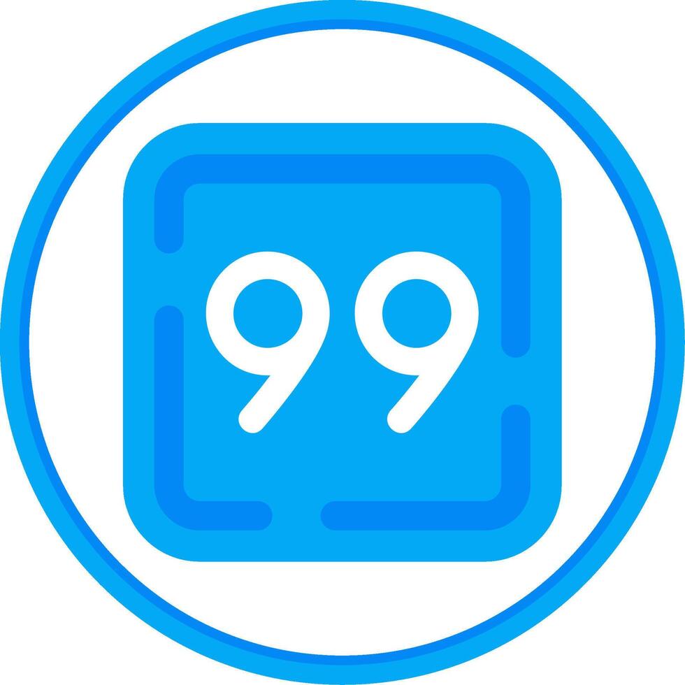 Ninety Nine Flat Circle Uni Icon vector