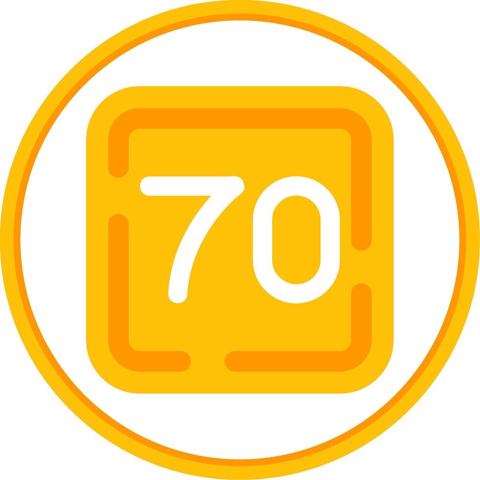 Seventy Flat Circle Uni Icon vector