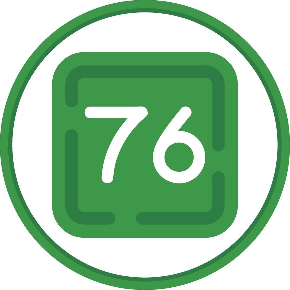 Seventy Six Flat Circle Uni Icon vector