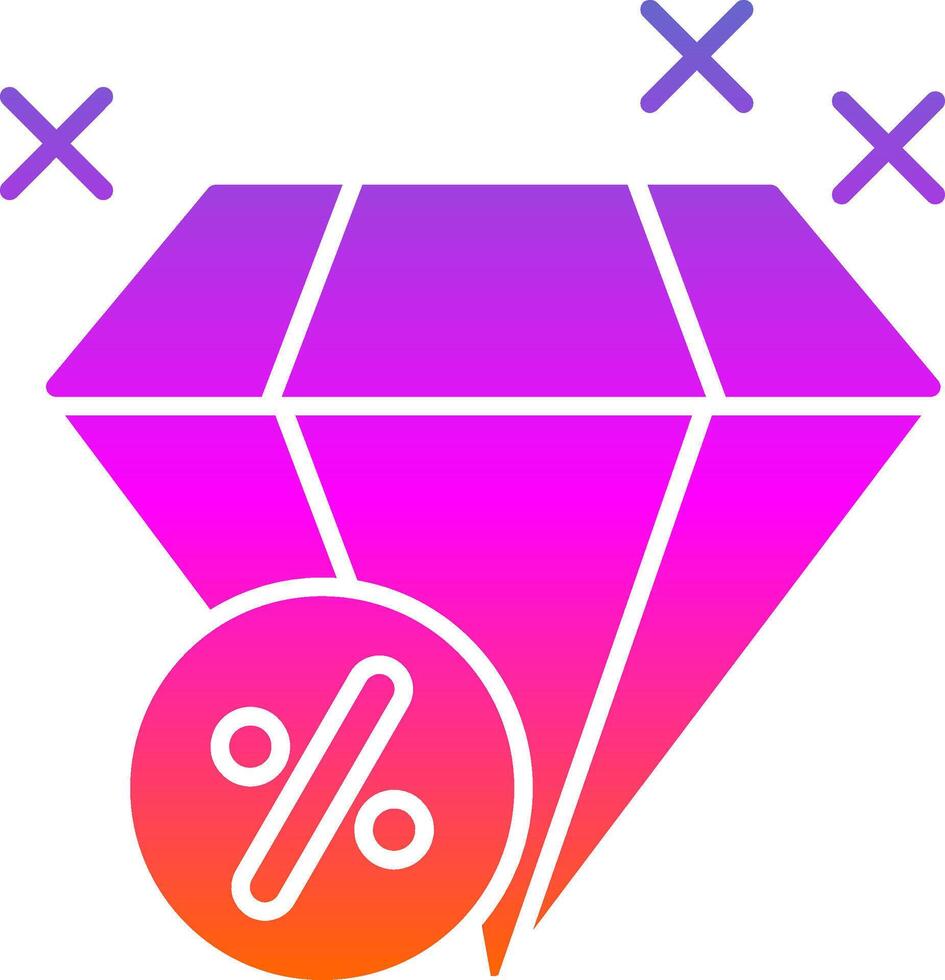 Diamond Glyph Gradient Icon vector