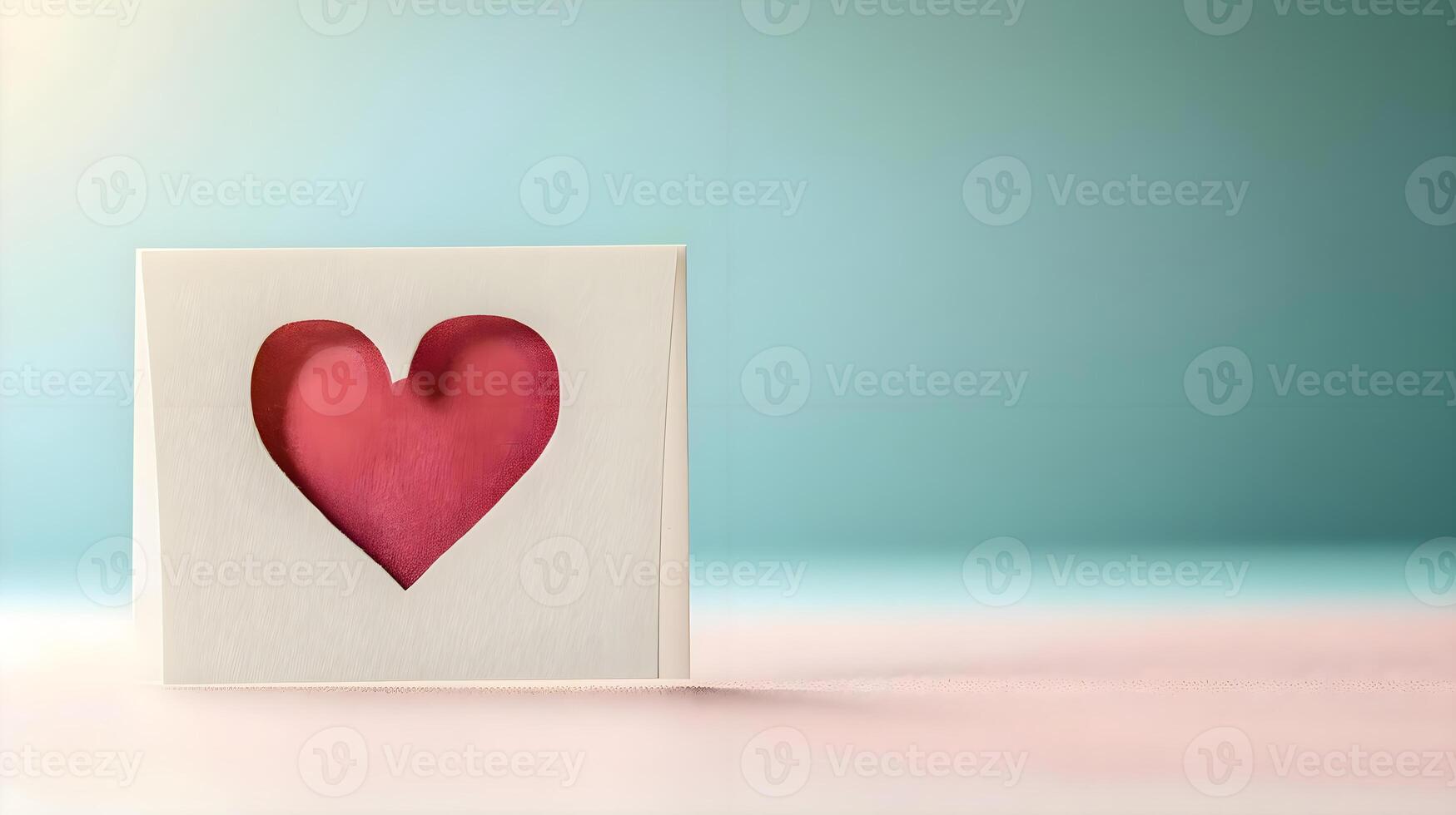 AI generated a card with a heart cut out of it photo